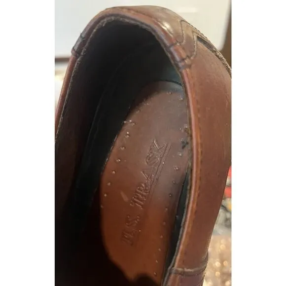 H.S. Trask Men's 10.5 Bozeman Montana Brown Leather Saddle Shoes Oxfords Lace-Up