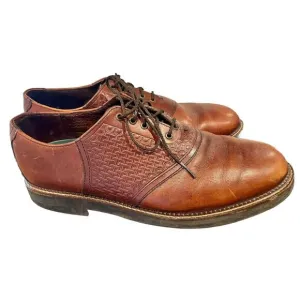 H.S. Trask Men's 10.5 Bozeman Montana Brown Leather Saddle Shoes Oxfords Lace-Up