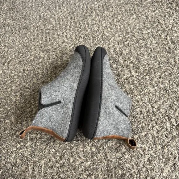 Huckberry Greys Wool Indoor Outdoor Slipper Boots Rubber Sole Mens 8 Gray New