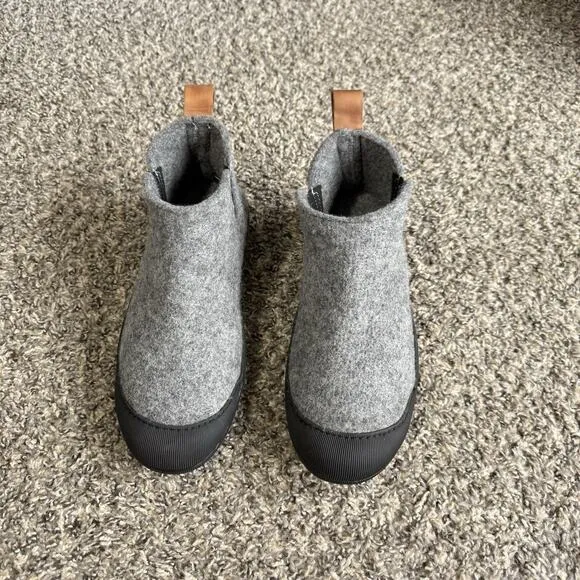 Huckberry Greys Wool Indoor Outdoor Slipper Boots Rubber Sole Mens 8 Gray New