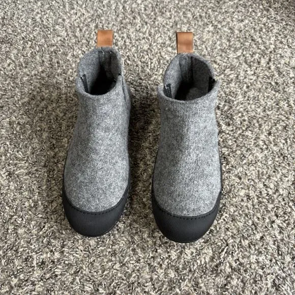 Huckberry Greys Wool Indoor Outdoor Slipper Boots Rubber Sole Mens 8 Gray New