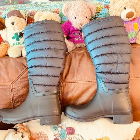Hunter Black Quilted Tall Boots