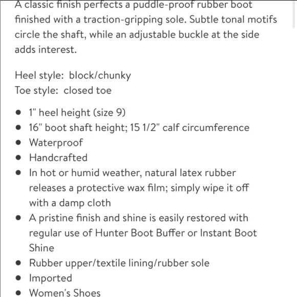 Hunter Black Winter and Rain Boots