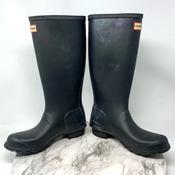 Hunter Classic Tall Rubber Rain Boots 4-Youth 5/36-WNS Equestrian Preppy Neutral