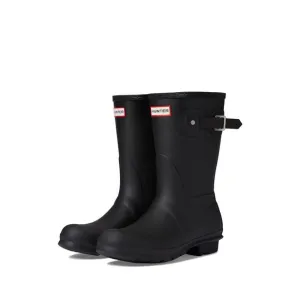 HUNTER FOOTWEAR WOMEN'S ORIGINAL SHORT INSULATED RAIN BOOT, BLACK, 7
