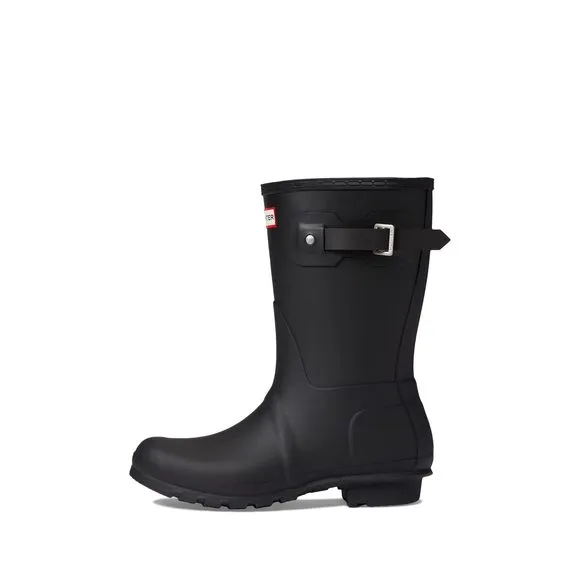 HUNTER FOOTWEAR WOMEN'S ORIGINAL SHORT INSULATED RAIN BOOT, BLACK, 7
