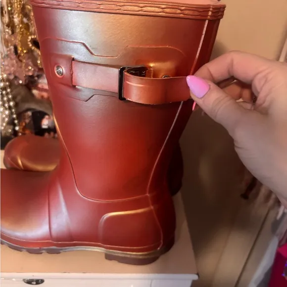 Hunter Iridescent Pink Tall Rain Boots