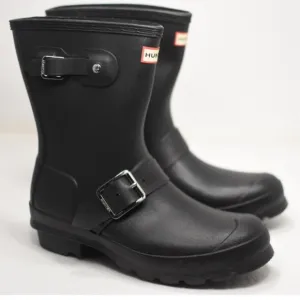 Hunter kids original Black Motorcycle-Style Rain Boots size 3