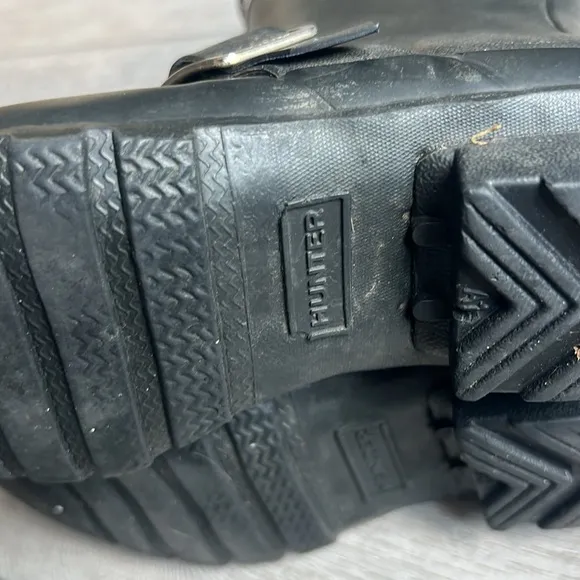 Hunter kids original Black Motorcycle-Style Rain Boots size 3