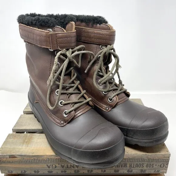 Hunter Lace Up Shearling Lined Duck Boots In Brown Size 9