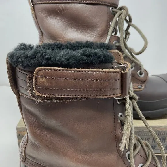 Hunter Lace Up Shearling Lined Duck Boots In Brown Size 9