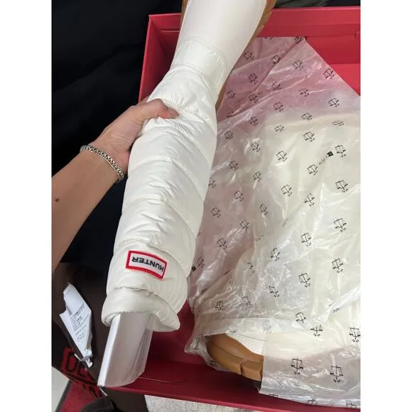 Hunter Original Intrepid White Tall Rain Boots - Size 9