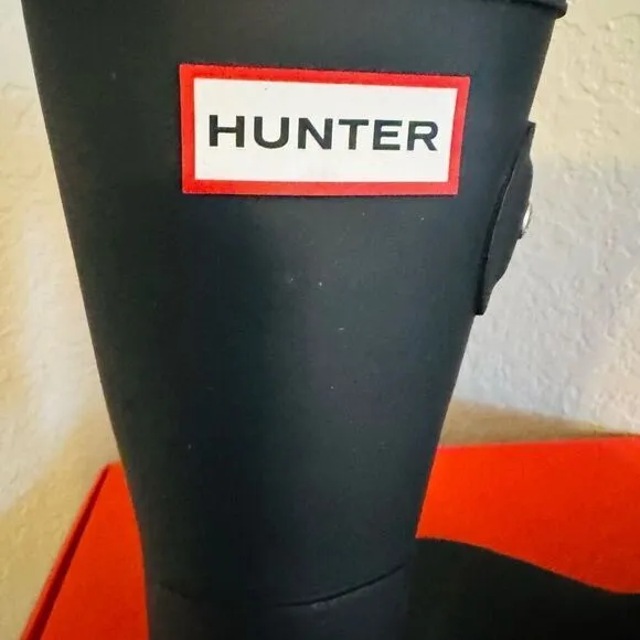 HUNTER Original Short Waterproof Rain Boot, Rubber Black, Size 13, NWT