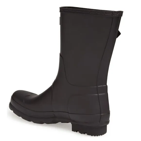HUNTER Original Short Waterproof Rain Boot, Rubber Black, Size 13, NWT