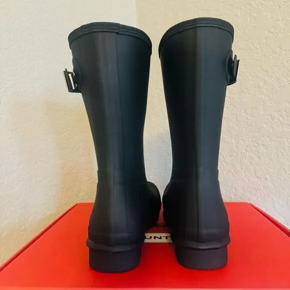 HUNTER Original Short Waterproof Rain Boot, Rubber Black, Size 13, NWT