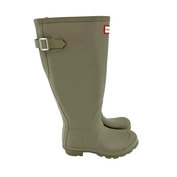 Hunter Original Tall Rain Boots Light Grey Stretch Back SZ 6 US 37 EU New