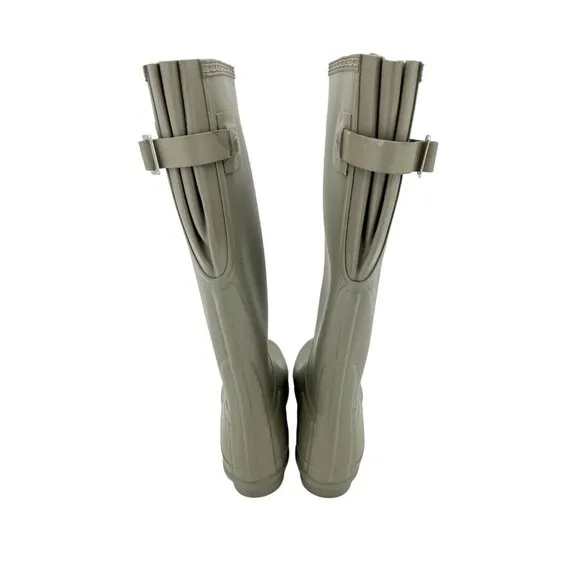 Hunter Original Tall Rain Boots Light Grey Stretch Back SZ 6 US 37 EU New