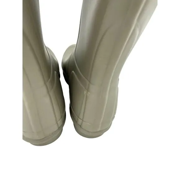 Hunter Original Tall Rain Boots Light Grey Stretch Back SZ 6 US 37 EU New