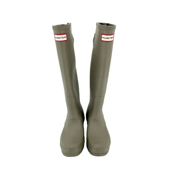 Hunter Original Tall Rain Boots Light Grey Stretch Back SZ 6 US 37 EU New