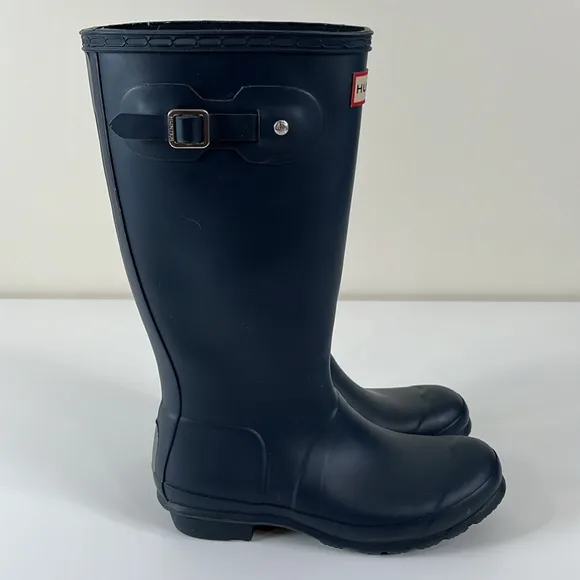 Hunter Original Waterproof Rain Winter Boots Dark Blue Kids Unisex