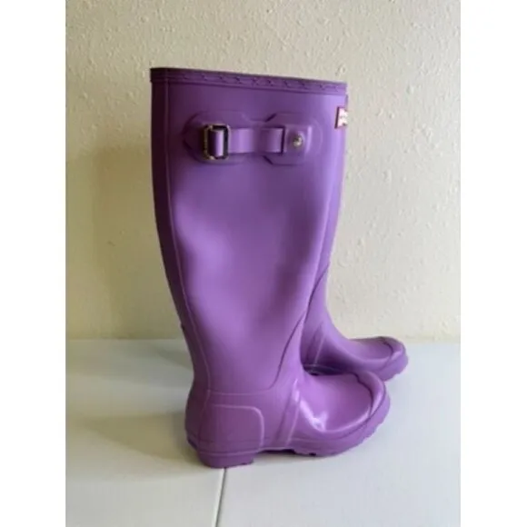 Hunter Rain Boots Purple Tall Pull On Waterproof Outdoor Size 7