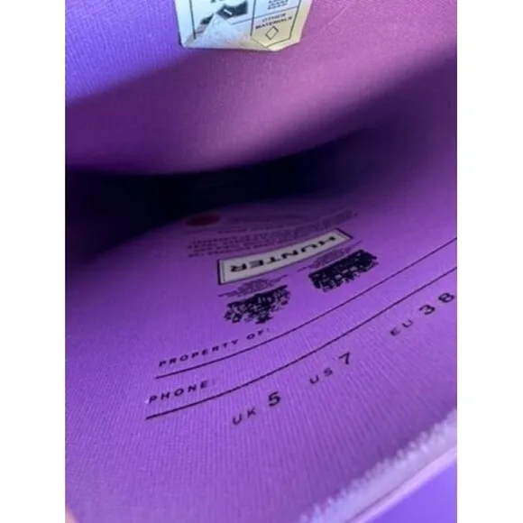 Hunter Rain Boots Purple Tall Pull On Waterproof Outdoor Size 7