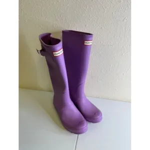 Hunter Rain Boots Purple Tall Pull On Waterproof Outdoor Size 7