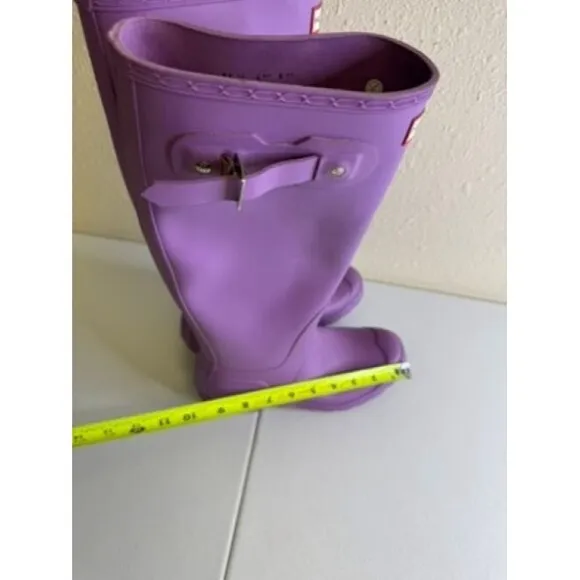Hunter Rain Boots Purple Tall Pull On Waterproof Outdoor Size 7