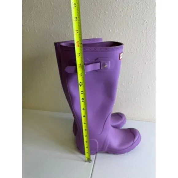 Hunter Rain Boots Purple Tall Pull On Waterproof Outdoor Size 7