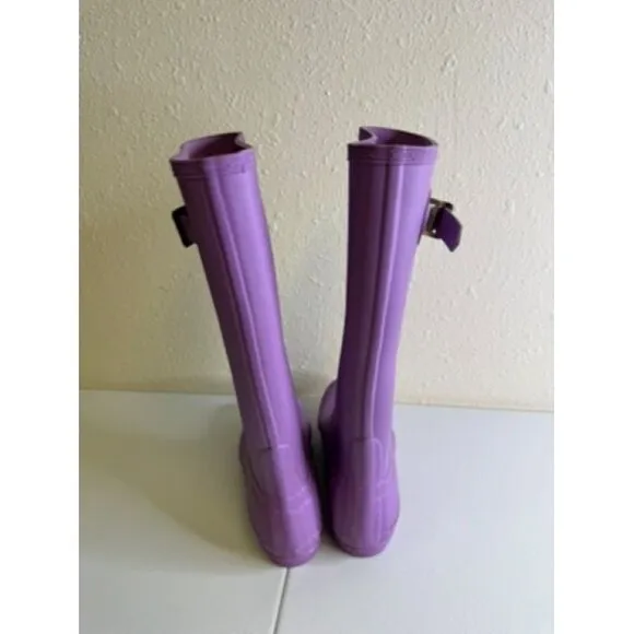 Hunter Rain Boots Purple Tall Pull On Waterproof Outdoor Size 7