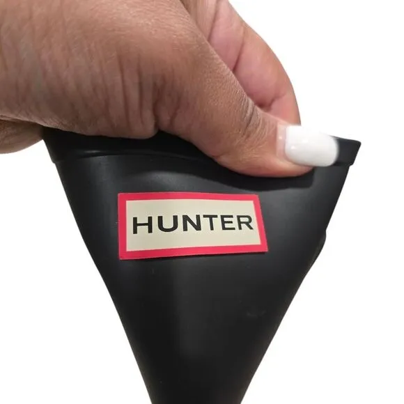 Hunter Refined Tall Rain Boots Women's 7 Black Buckle Strap Waterproof Outdoor
