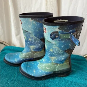 Hunter Women's Sz 8 Original Short Space Camo Galaxy Rain Boots Insulated