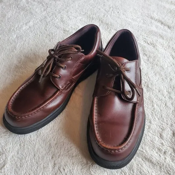 Hush Puppies Dark Brown Leather Gus Office Work Formal Wedding Dress Shoes 10.5