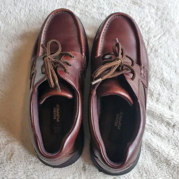 Hush Puppies Dark Brown Leather Gus Office Work Formal Wedding Dress Shoes 10.5