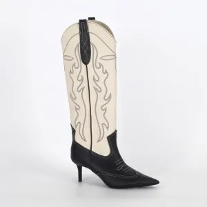 I.N.C. Int Concepts Women Bone White Faux Leather Hayleigh High Boot Size 10M