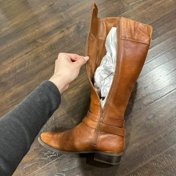 INC International Concept Frankii Leather Riding Boots Size 10 Women