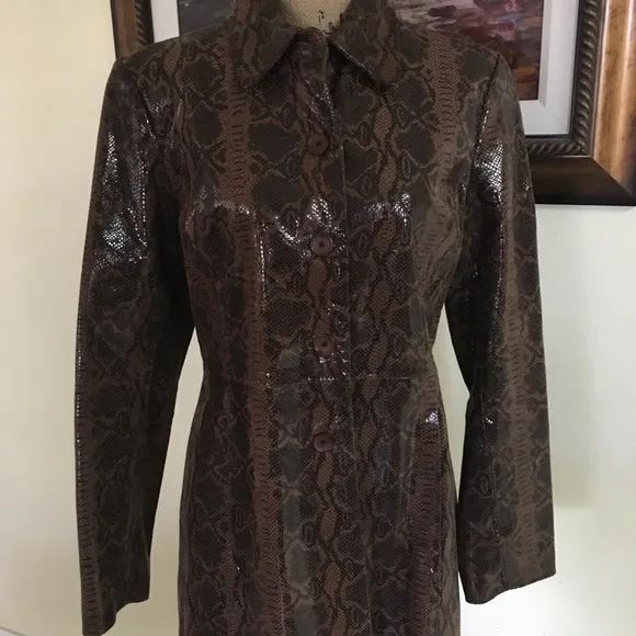 INC International Concepts Leather Jacket Coat