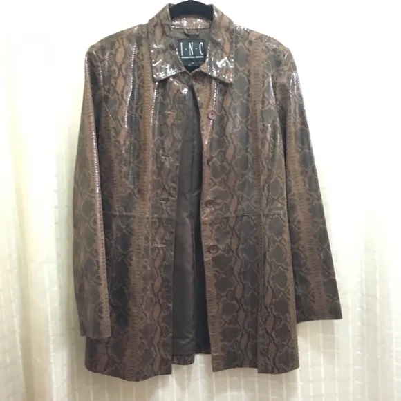 INC International Concepts Leather Jacket Coat