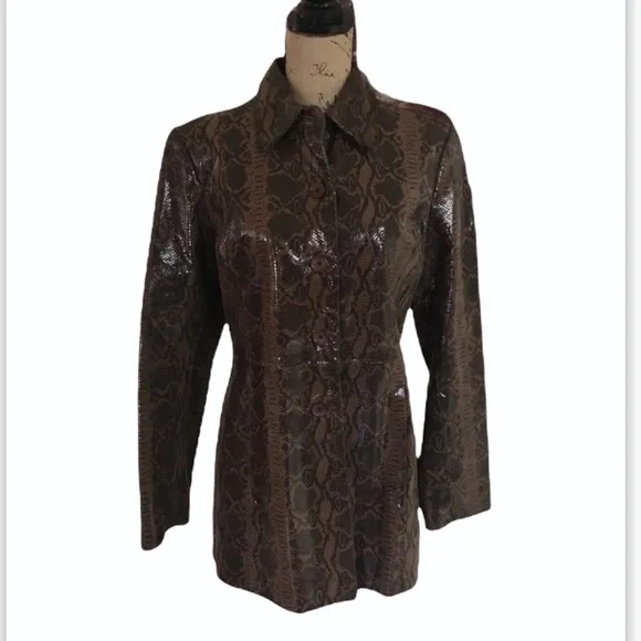 INC International Concepts Leather Jacket Coat