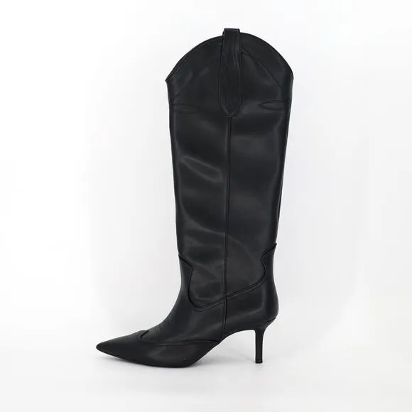 I.N.C. International Concepts Women Black Faux Leather Hayleigh Boot Size 5.5