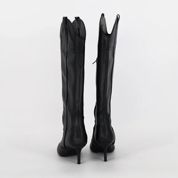 I.N.C. International Concepts Women Black Faux Leather Hayleigh Boot Size 5.5