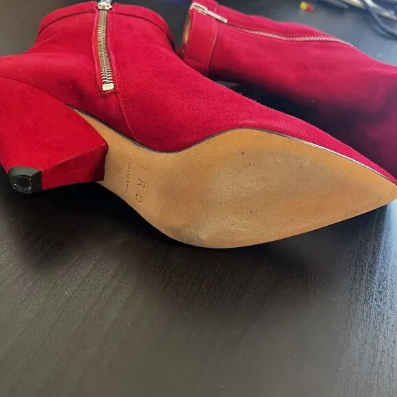IRO LINAC Ankle Boots In Red Womens Size Eu 39 / US 8 - 8.5 New In‎ Box