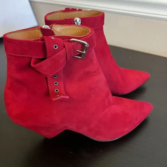 IRO LINAC Ankle Boots In Red Womens Size Eu 39 / US 8 - 8.5 New In‎ Box