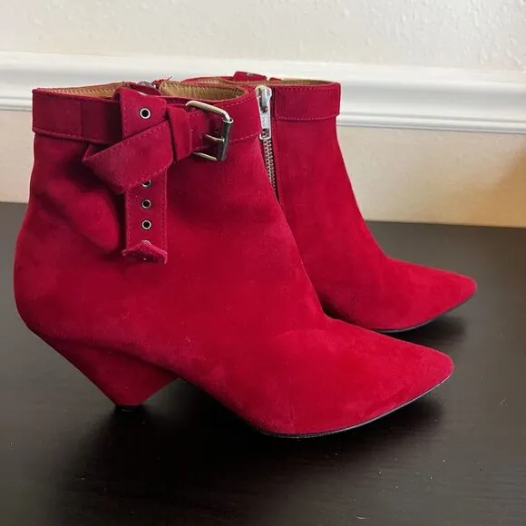 IRO LINAC Ankle Boots In Red Womens Size Eu 39 / US 8 - 8.5 New In‎ Box