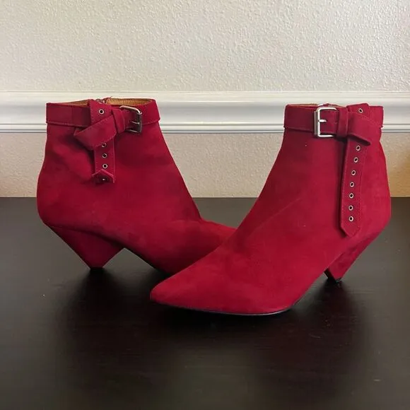 IRO LINAC Ankle Boots In Red Womens Size Eu 39 / US 8 - 8.5 New In‎ Box