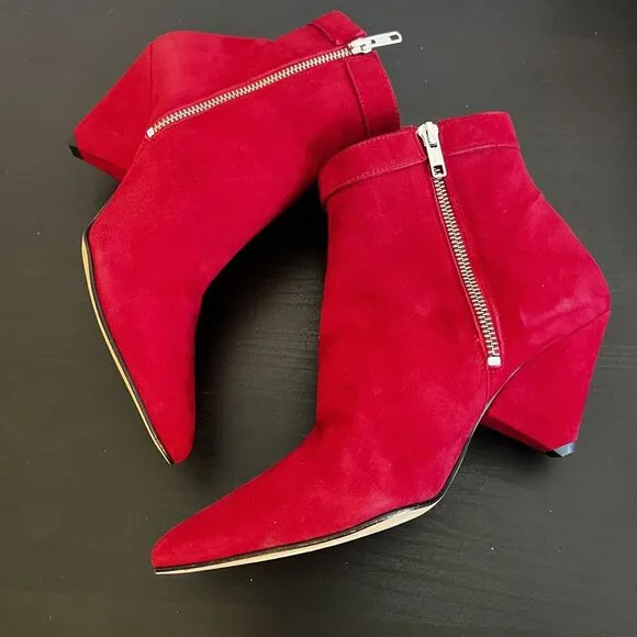 IRO LINAC Ankle Boots In Red Womens Size Eu 39 / US 8 - 8.5 New In‎ Box
