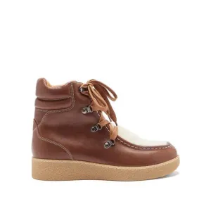 Isabel Marant Alpica Leather Boots Wedge Winter Outdoors Hiking Shearling 39