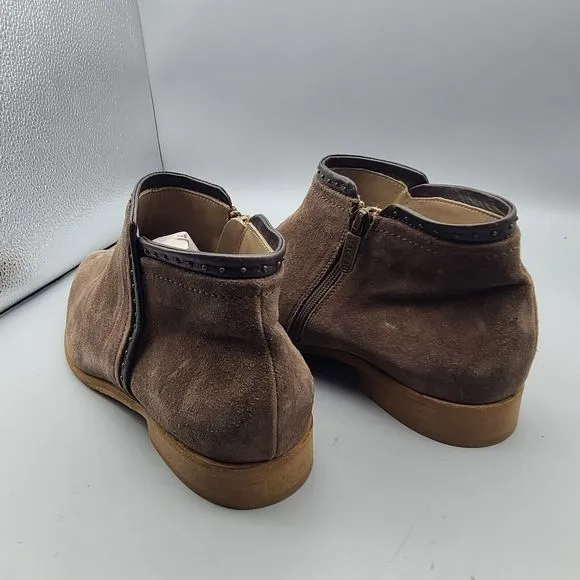 Italeau Shoes Womens Ankle Boots Brown Suede Leather Zip Miralda Sz 9 39.5 New