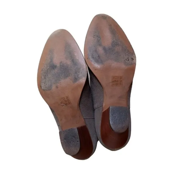 J. Crew Eaton Ankle Booties Women's Size 8 GRAY Suede Leather Boots Shoes
