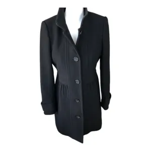 J. Crew Lady Day Coat Womens Black Winter Long Line Italian Double Cloth Wool 4
